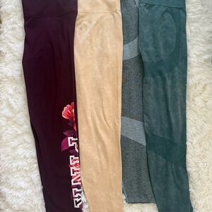PINK Victoria's Secret Leggings - Burgundy, Beige, Gray/blue, Teal